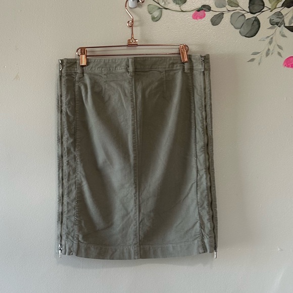 Philosophy by Alberta Ferretti Zipper Detail Denim Mini Skirt, Beige/Taupe, US 8 - Picture 4 of 11